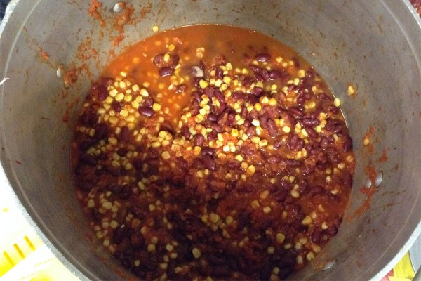 Chili being prepared for dinner at Grace Cafe. Photo by Barbara Wheeler-Bride