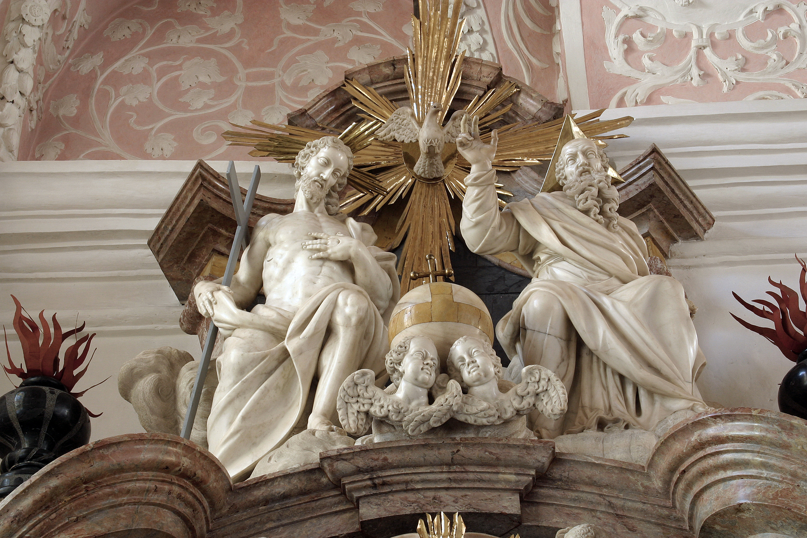 Church statues depicting the holy trinity