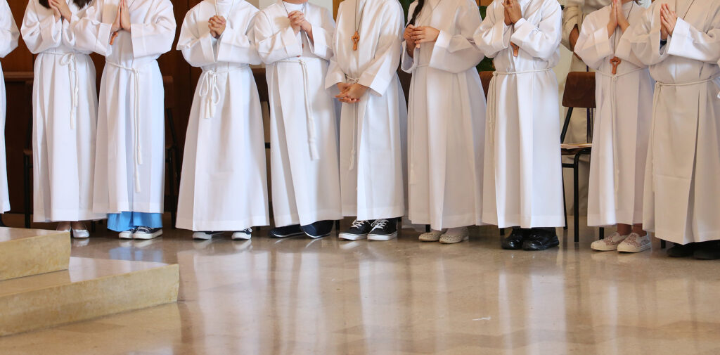 A group of young altar servers