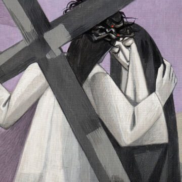 Abstract of holding the cross